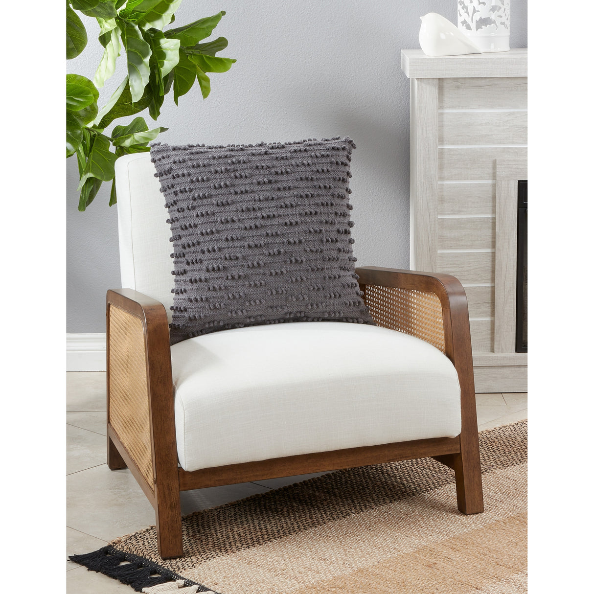 Nubby Design Down Filled Throw Pillow