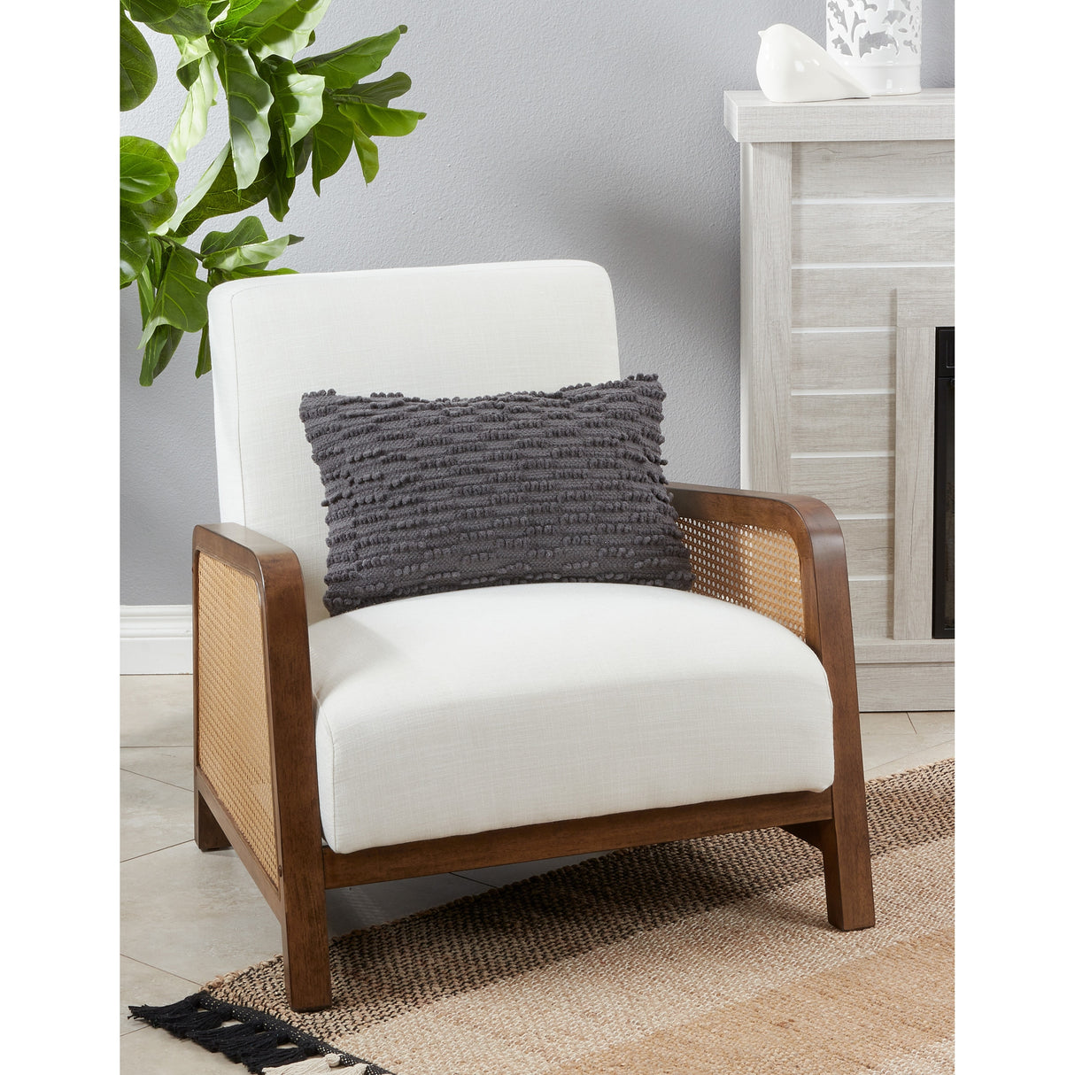 Nubby Design Down Filled Throw Pillow