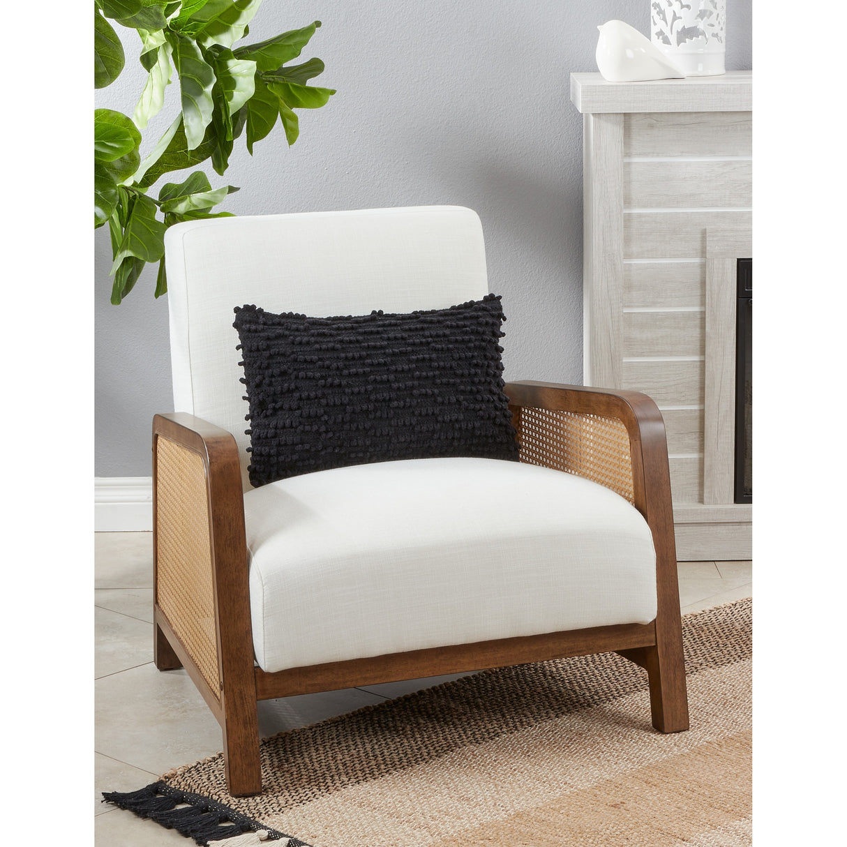 Nubby Design Down Filled Throw Pillow