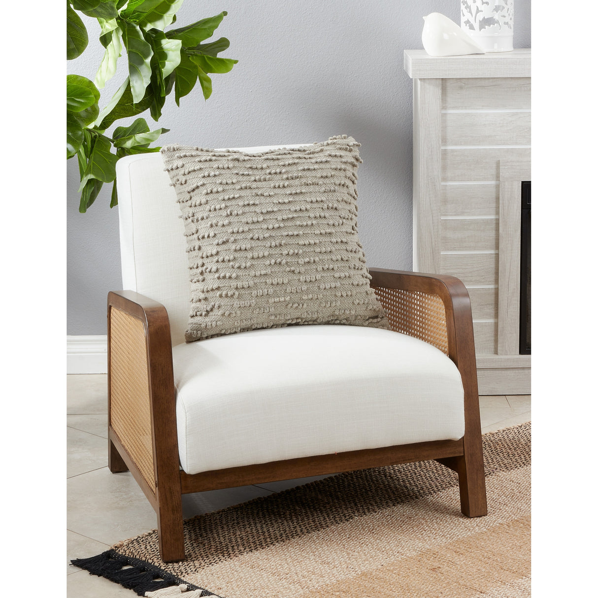 Nubby Design Down Filled Throw Pillow