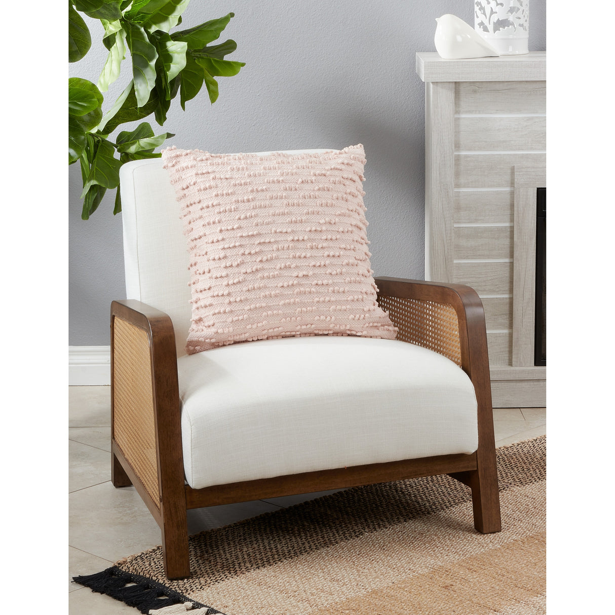 Nubby Design Down Filled Throw Pillow