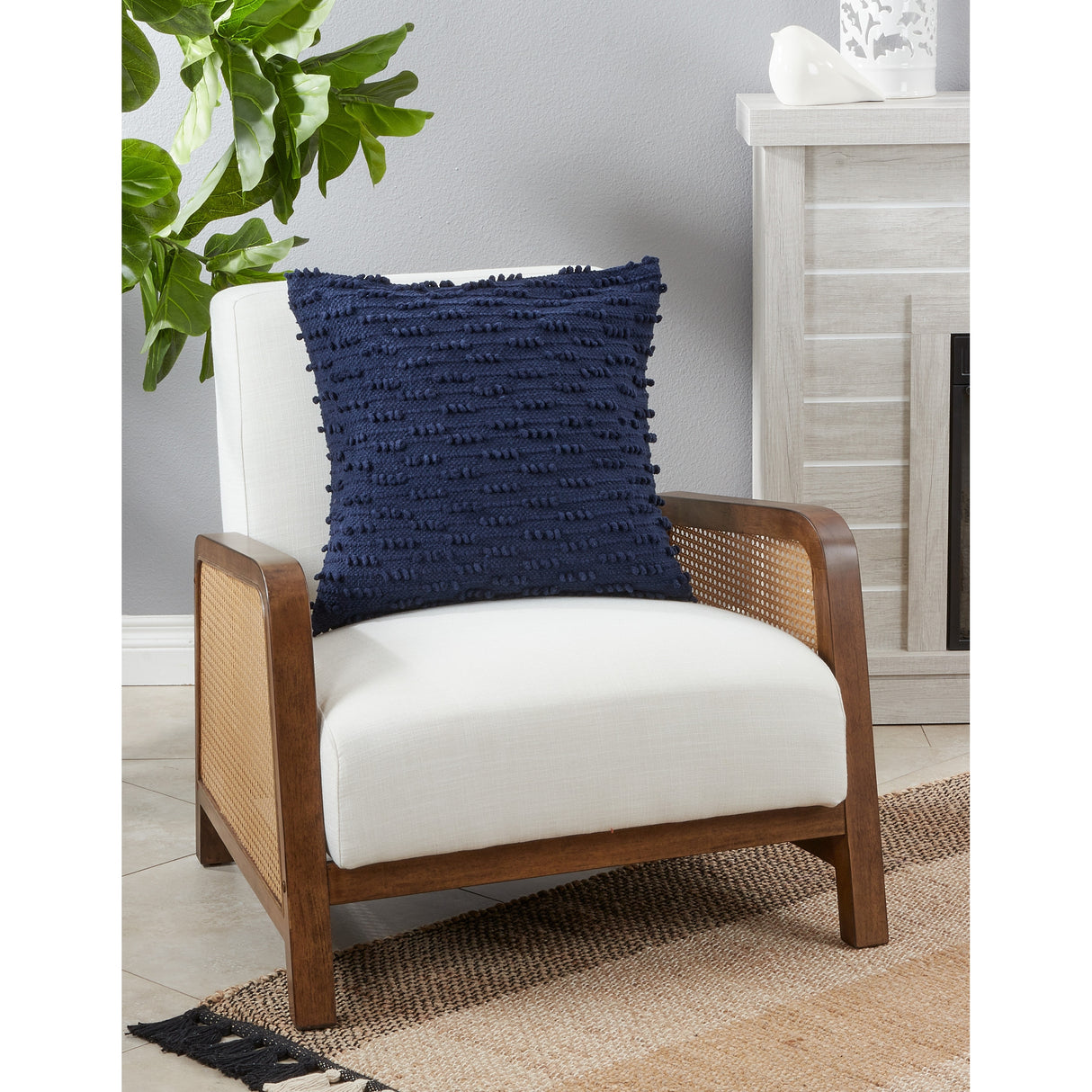 Nubby Design Down Filled Throw Pillow