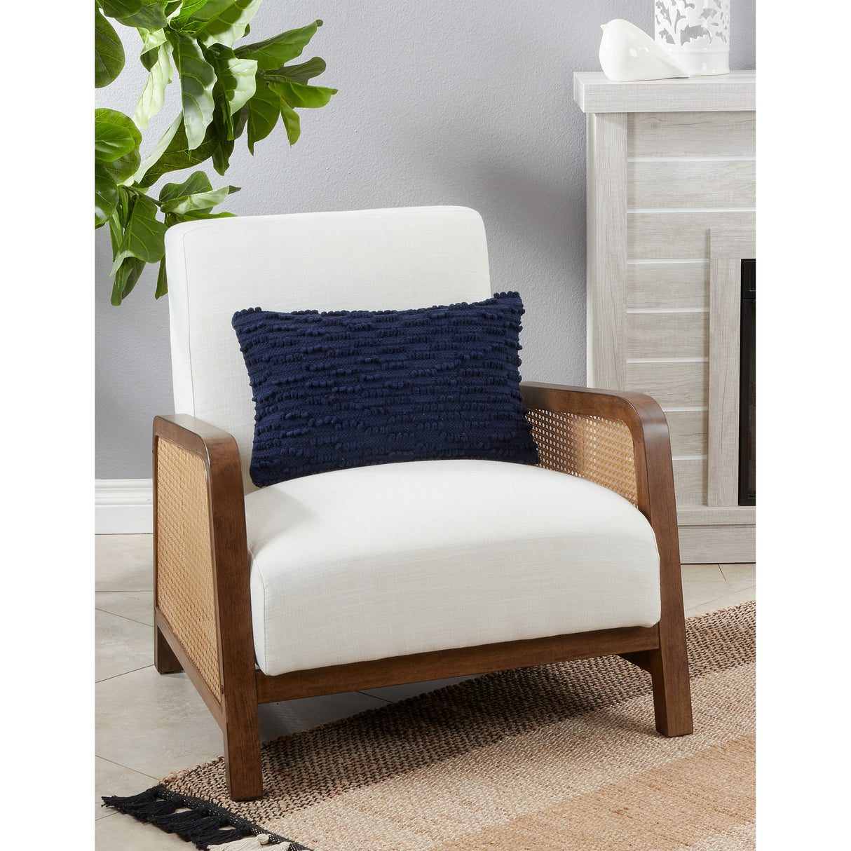Nubby Design Down Filled Throw Pillow