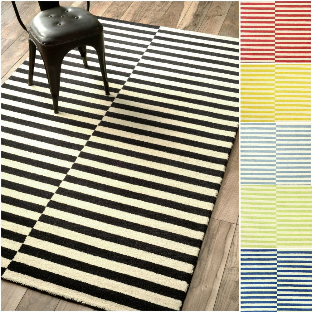 Brooklyn Rug Co Hand-tufted Modern Stripes New Zealand Wool Area Rug (5' x 8')