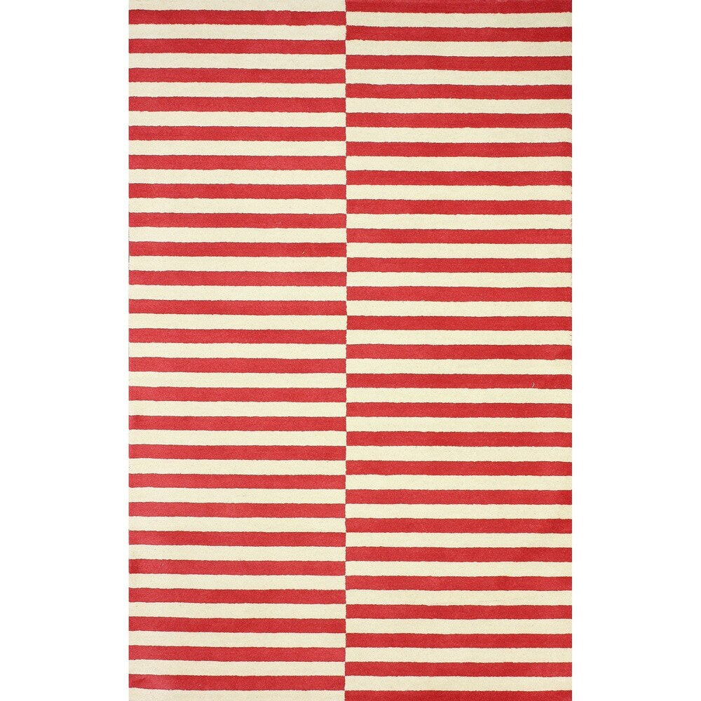 Brooklyn Rug Co Hand-tufted Modern Stripes New Zealand Wool Area Rug (5' x 8')