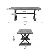 Numana Outdoor Lightweight Concrete Dining Table by Christopher Knight Home - 70.00"D x 32.00"W x 29.00"H