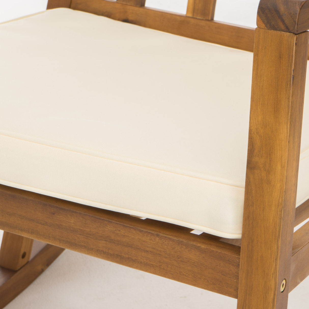 Nuna Outdoor Wood Rocking Chair with Cushion (Set of 2) by Christopher Knight Home - 37.75" L x 26.50" W x 41.25" H