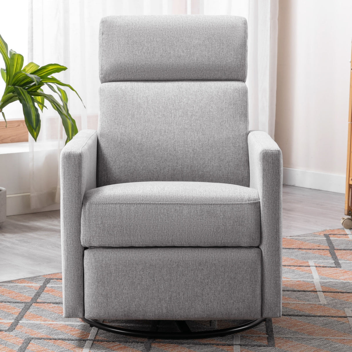 Nursery Chair Plush Seating Glider Swivel Recliner