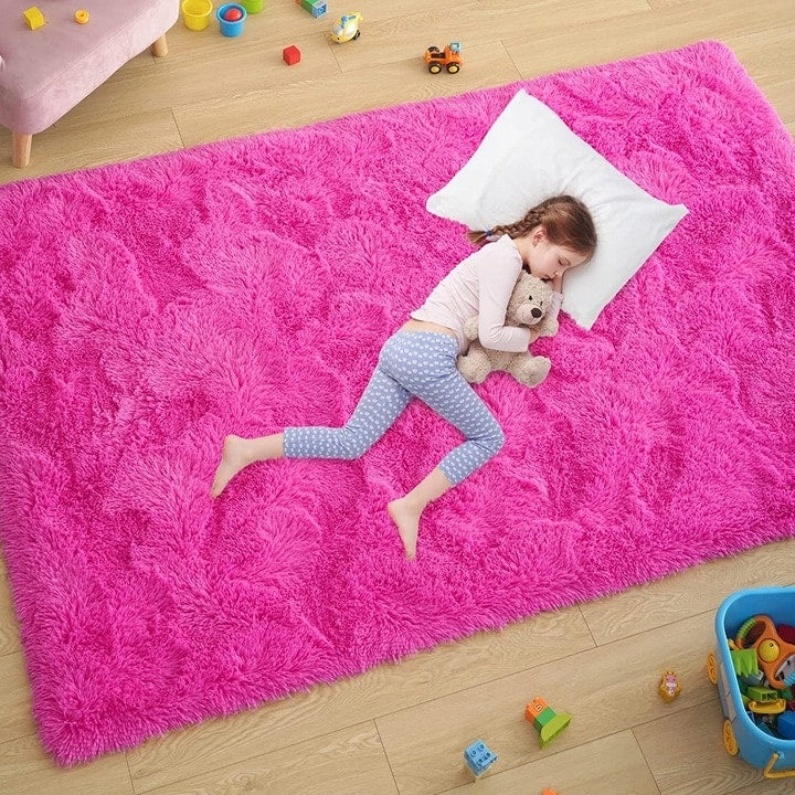 Nursery Decor Area Rug Fuzzy Carpet for Kids Children Play Mat