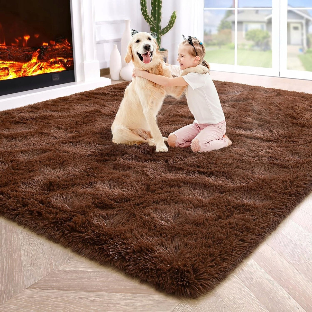 Nursery Decor Area Rug Fuzzy Carpet for Kids Children Play Mat