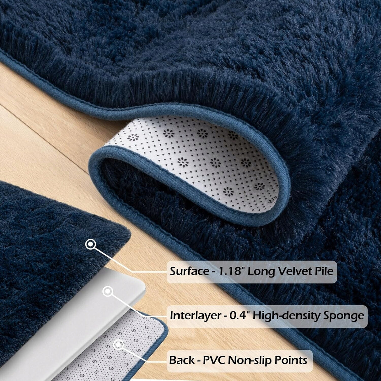 Nursery Decor Area Rug Fuzzy Carpet for Kids Children Play Mat