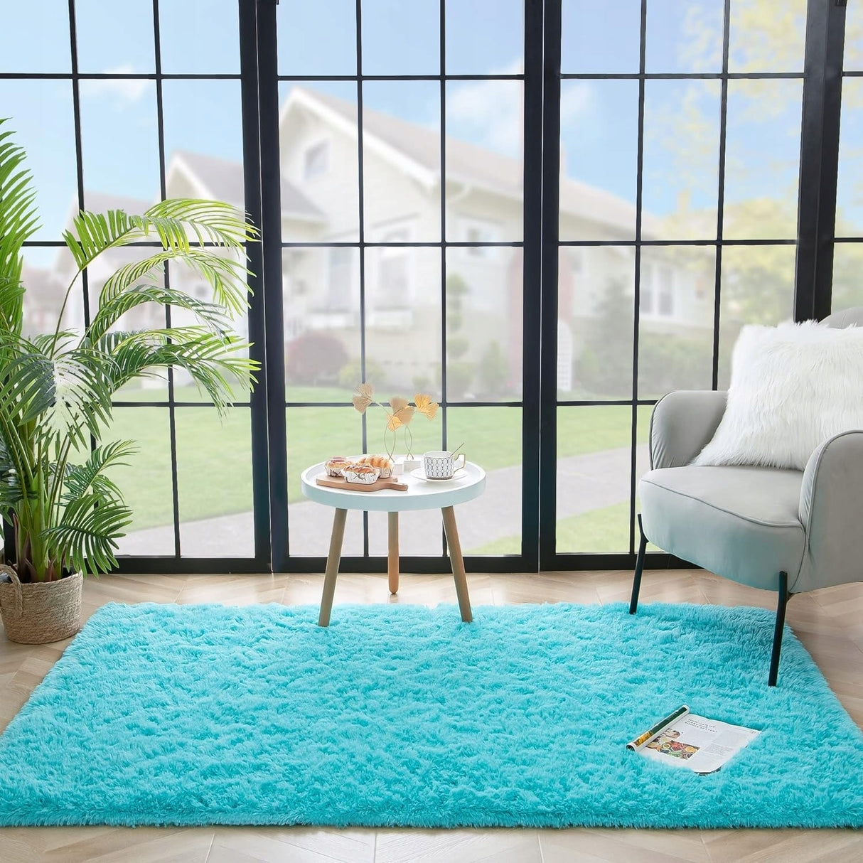 Nursery Decor Area Rug Fuzzy Carpet for Kids Children Play Mat
