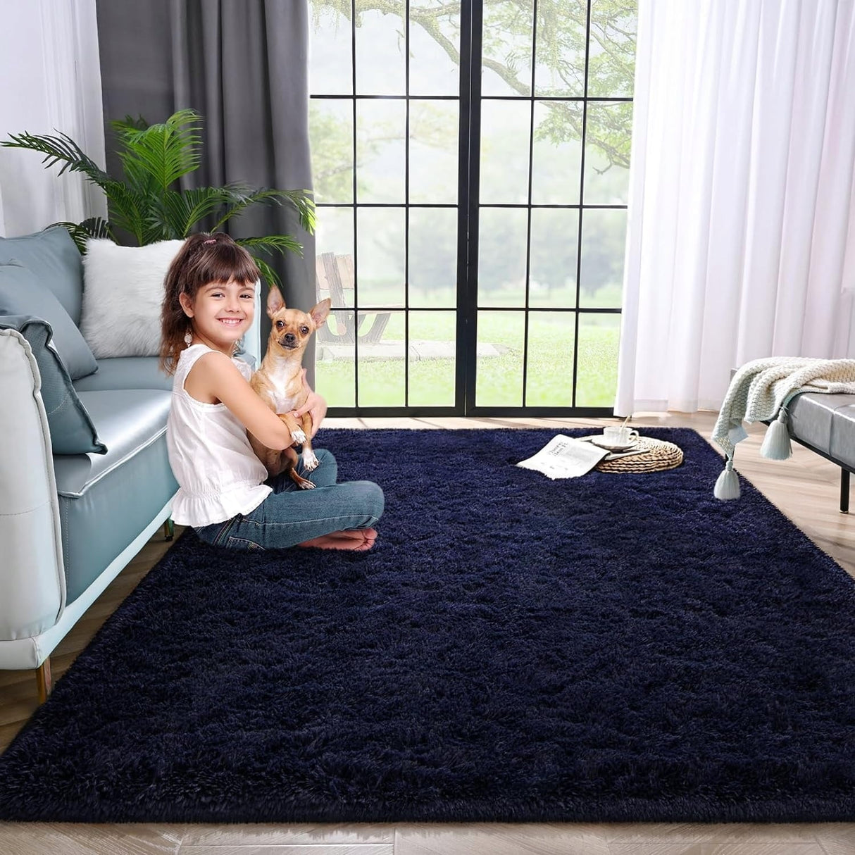 Nursery Decor Area Rug Fuzzy Carpet for Kids Children Play Mat