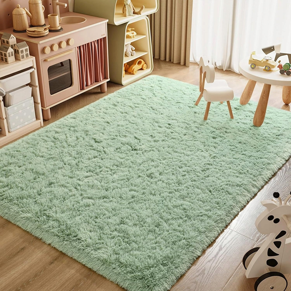 Nursery Decor Area Rug Fuzzy Carpet for Kids Children Play Mat