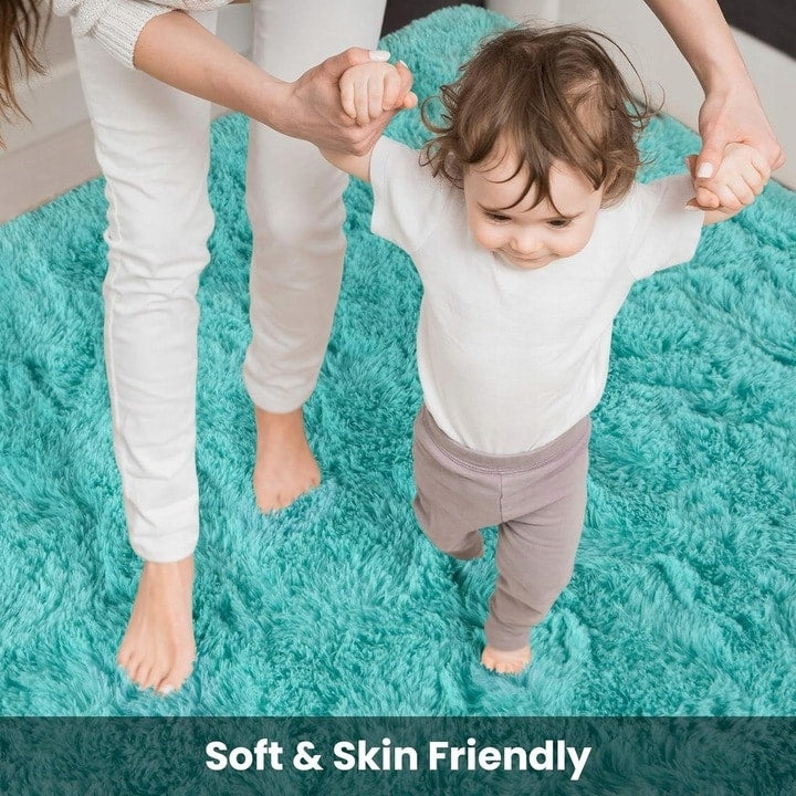 Nursery Decor Area Rug Fuzzy Carpet for Kids Children Play Mat