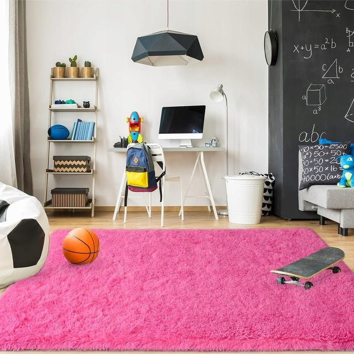 Nursery Decor Area Rug Fuzzy Carpet for Kids Children Play Mat