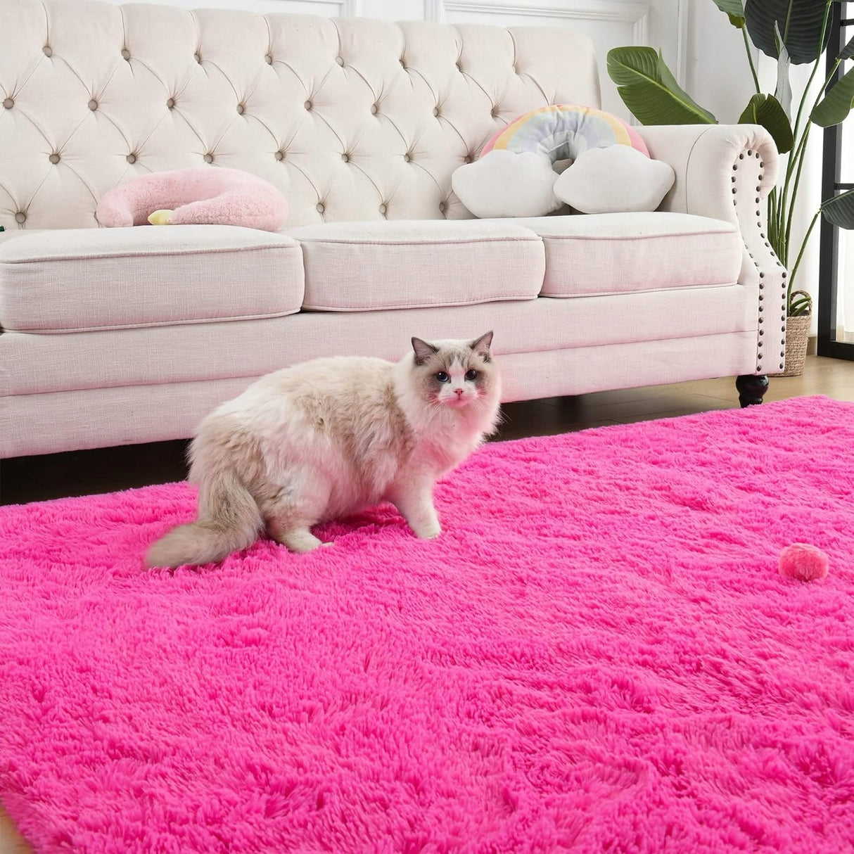 Nursery Decor Area Rug Fuzzy Carpet for Kids Children Play Mat