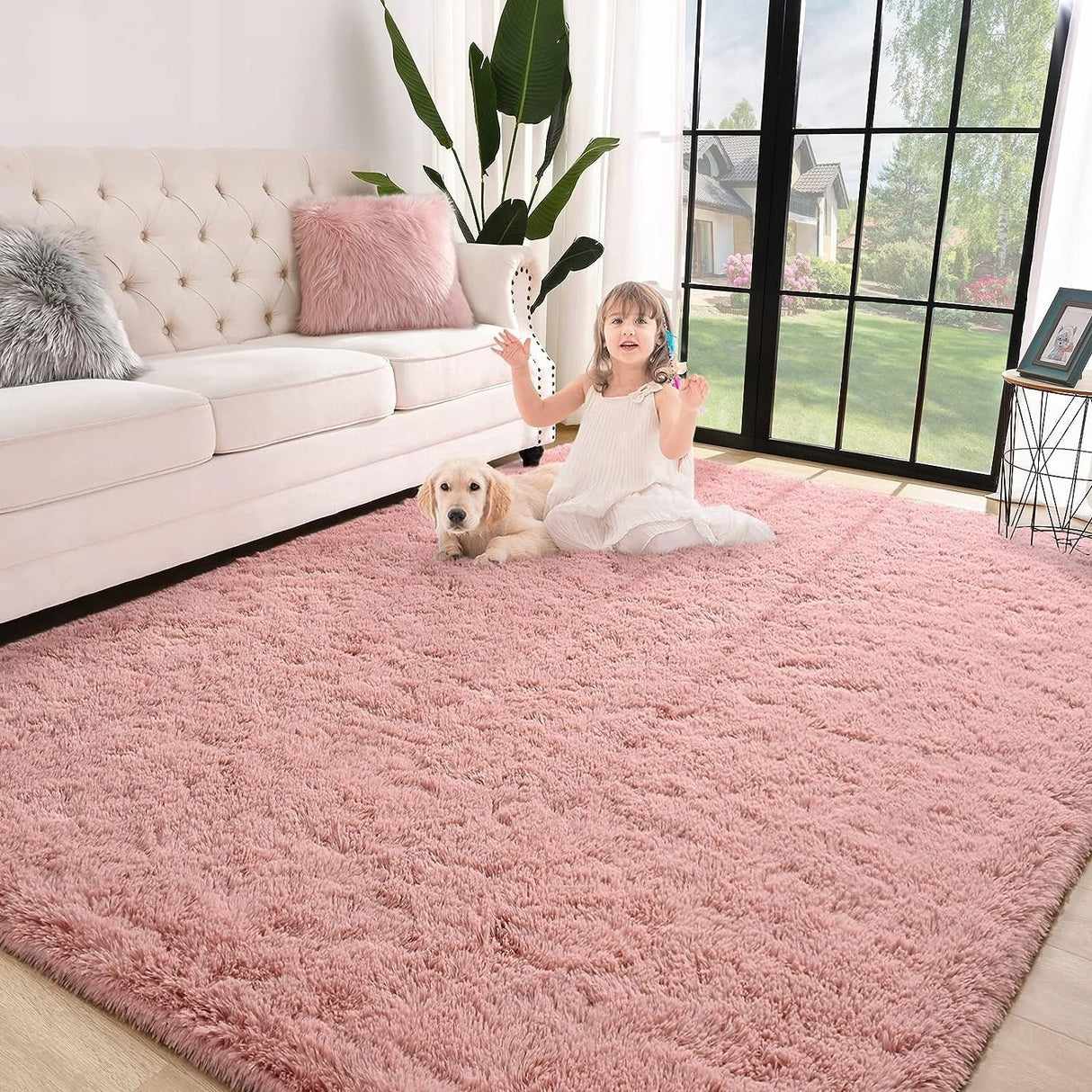 Nursery Decor Area Rug Fuzzy Carpet for Kids Children Play Mat
