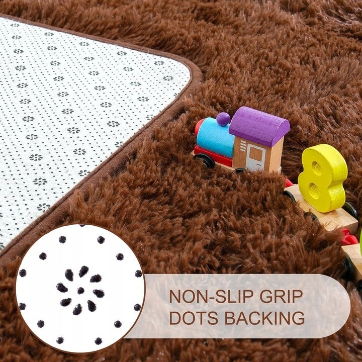 Nursery Decor Area Rug Fuzzy Carpet for Kids Children Play Mat