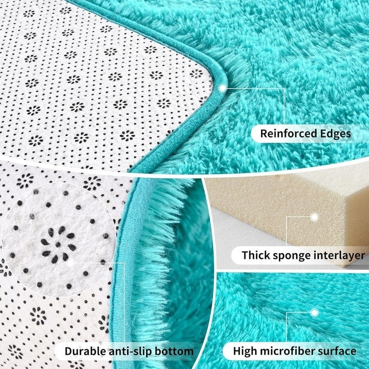 Nursery Decor Area Rug Fuzzy Carpet for Kids Children Play Mat