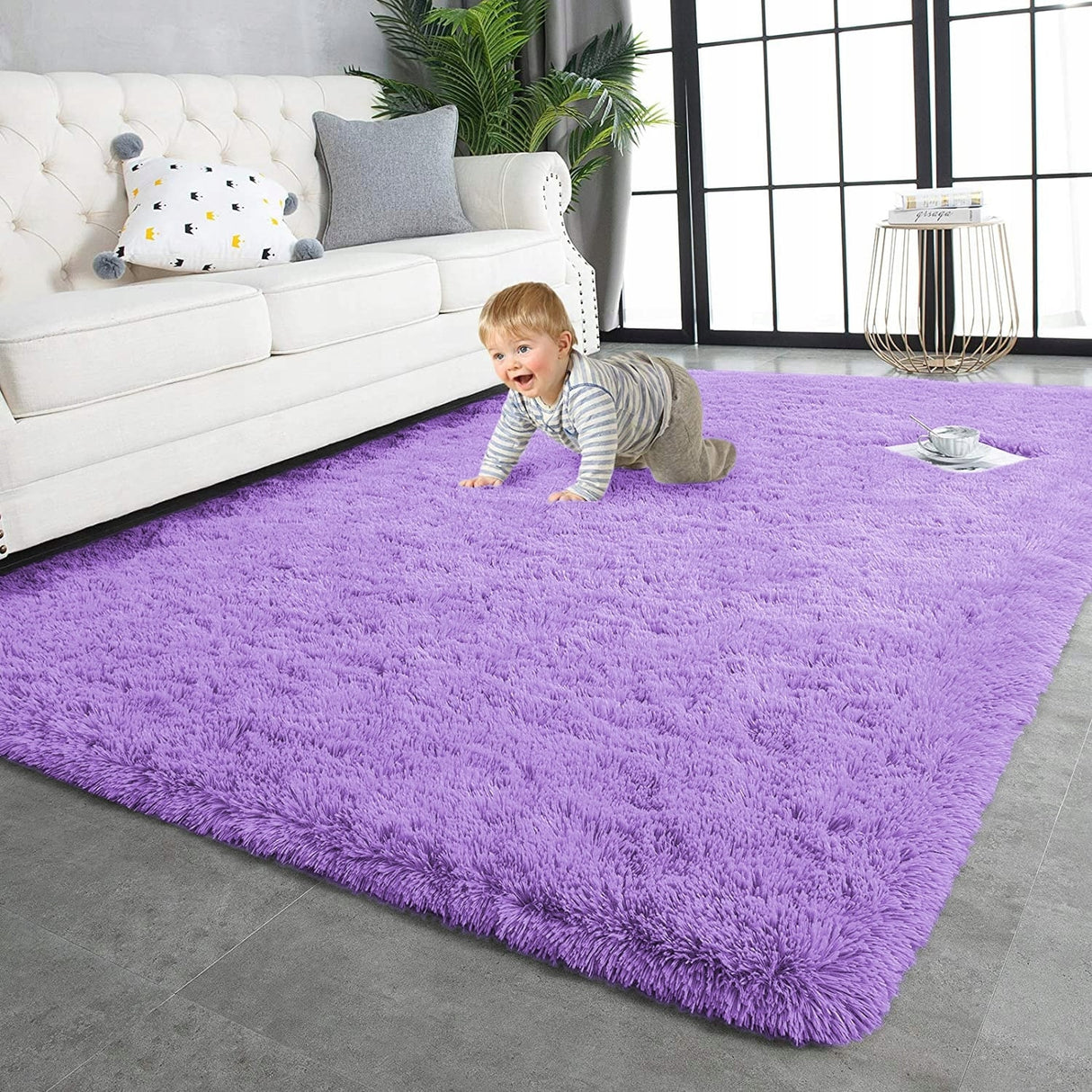 Nursery Decor Area Rug Fuzzy Carpet for Kids Children Play Mat