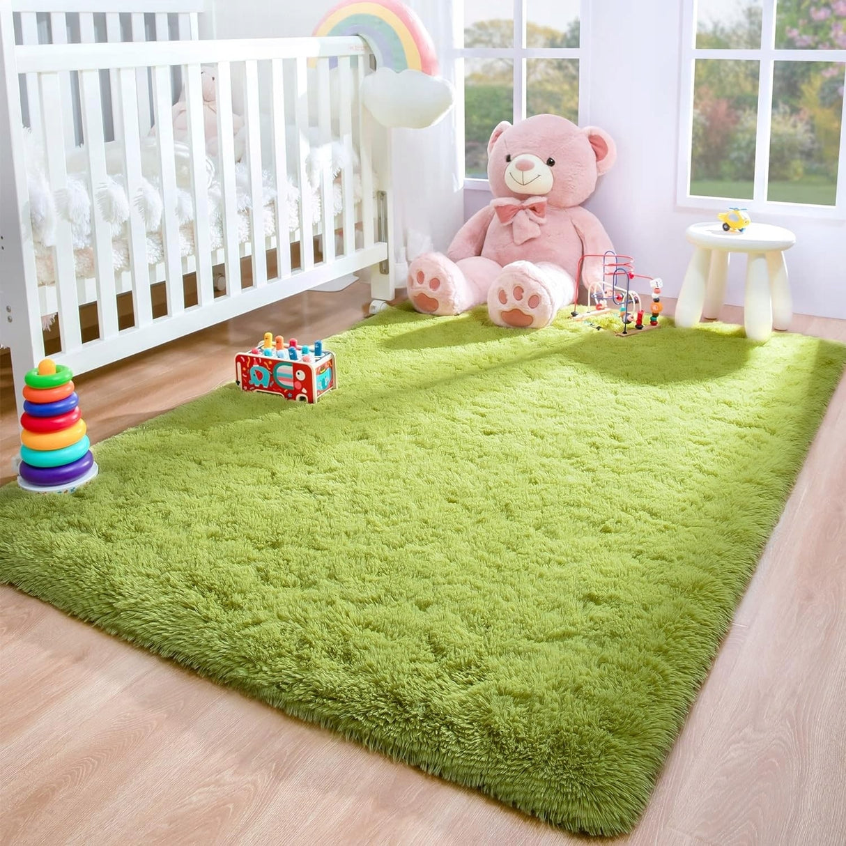 Nursery Decor Area Rug Fuzzy Carpet for Kids Children Play Mat