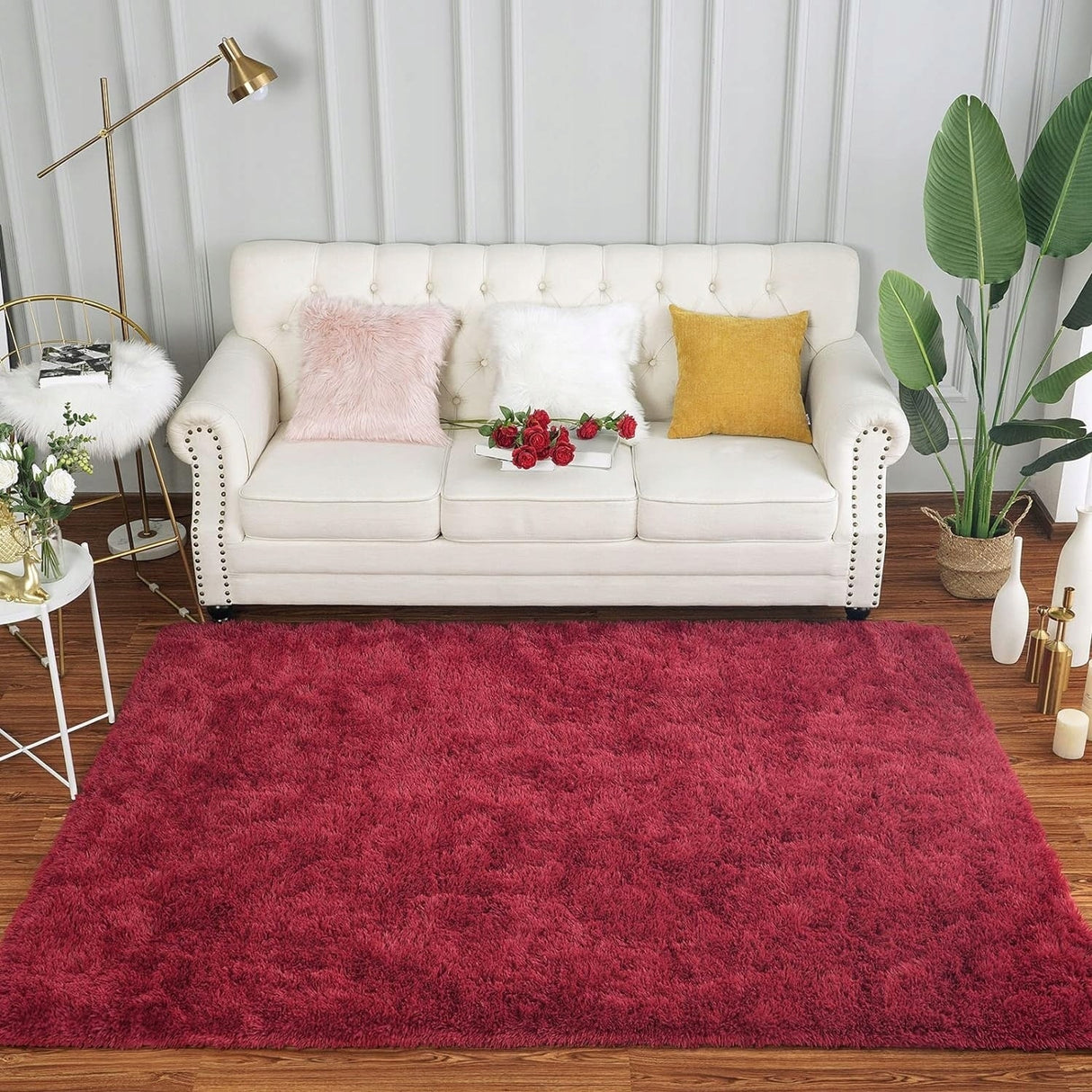 Nursery Decor Area Rug Fuzzy Carpet for Kids Children Play Mat