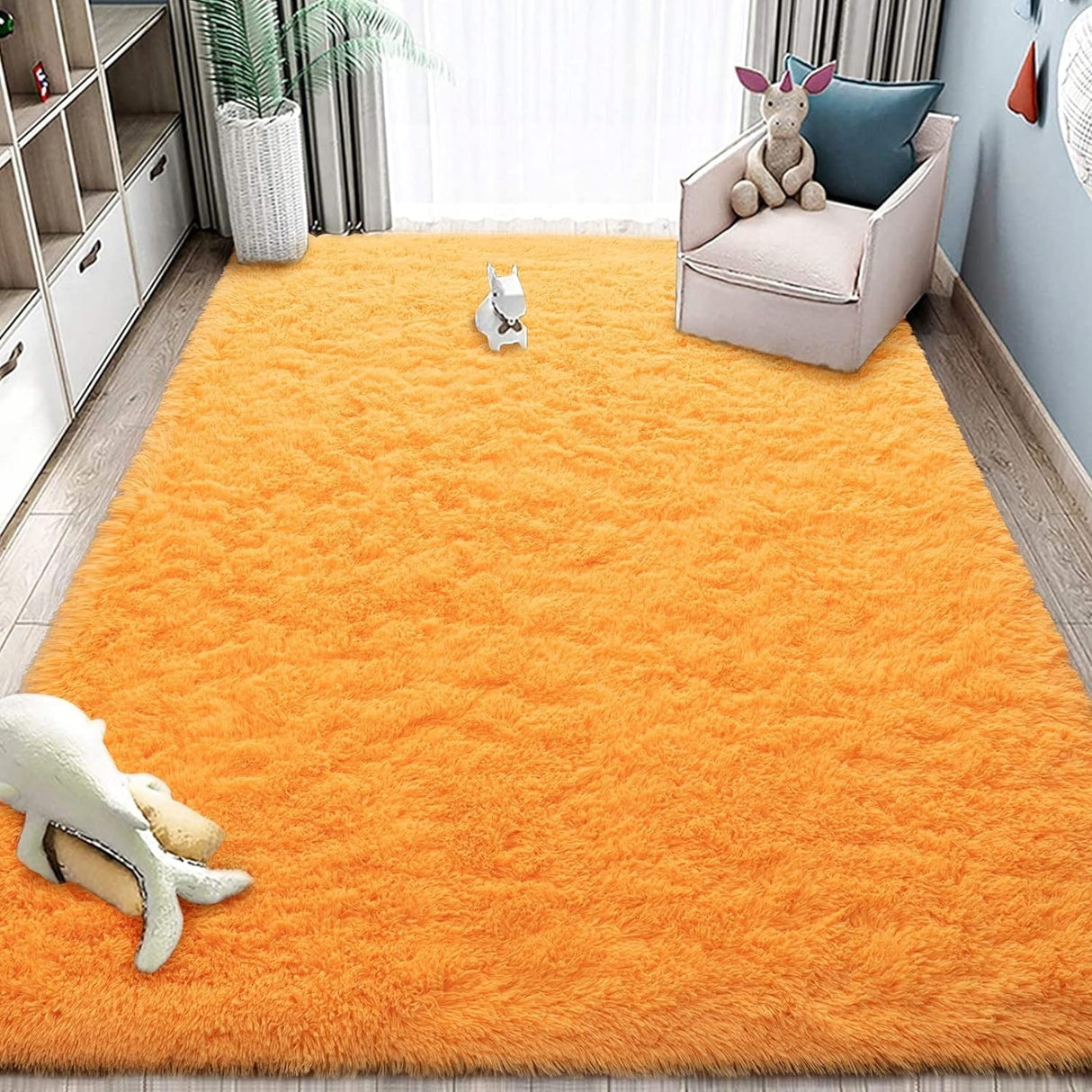 Nursery Decor Area Rug Fuzzy Carpet for Kids Children Play Mat