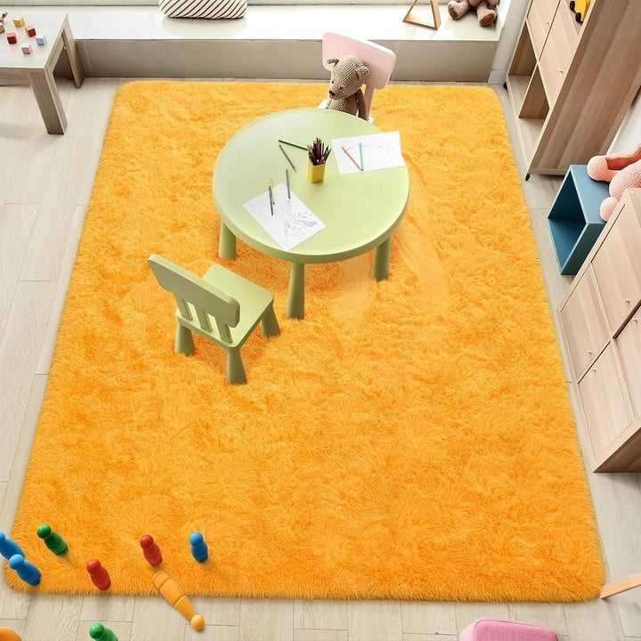 Nursery Decor Area Rug Fuzzy Carpet for Kids Children Play Mat
