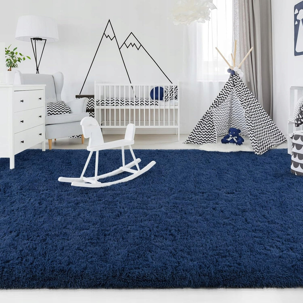 Nursery Decor Area Rug Fuzzy Carpet for Kids Children Play Mat