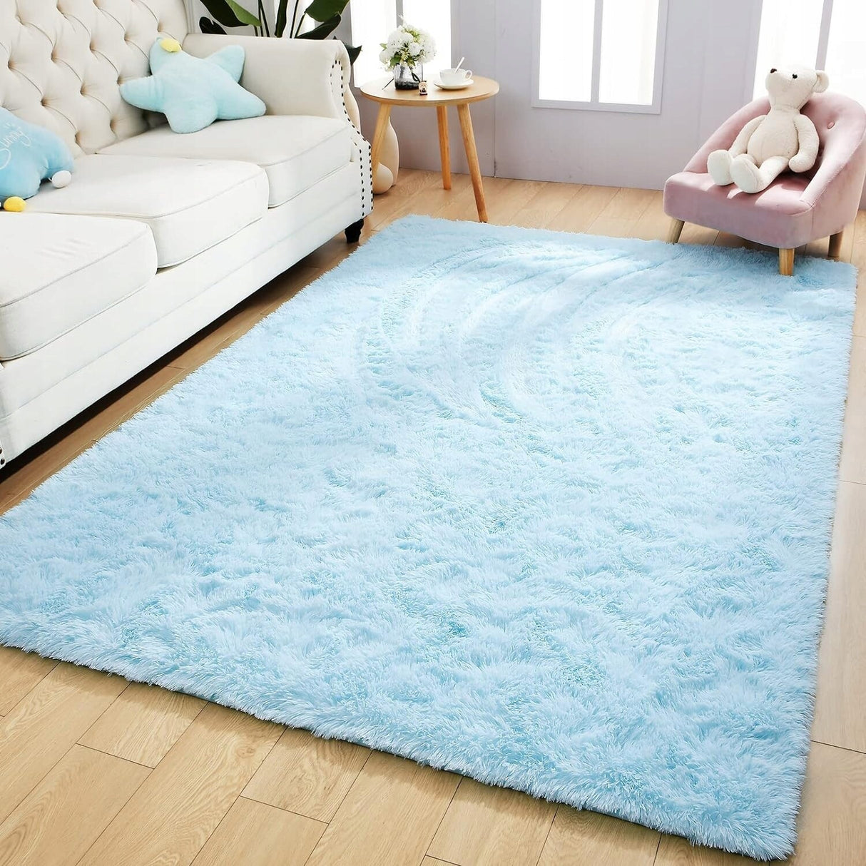 Nursery Decor Area Rug Fuzzy Carpet for Kids Children Play Mat