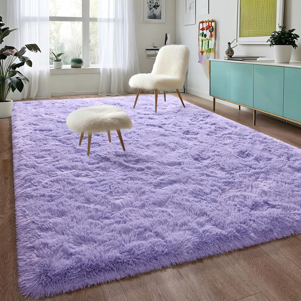 Nursery Decor Area Rug Fuzzy Carpet for Kids Children Play Mat