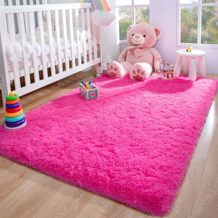 Nursery Decor Area Rug Fuzzy Carpet for Kids Children Play Mat
