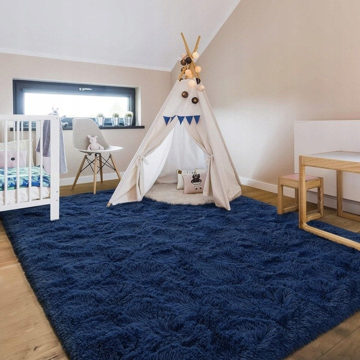 Nursery Decor Area Rug Fuzzy Carpet for Kids Children Play Mat