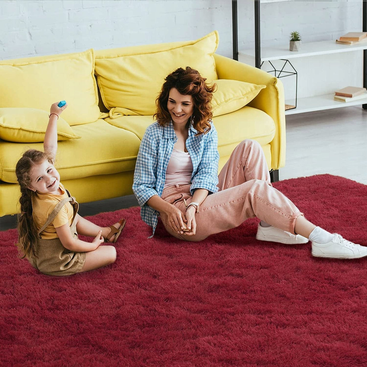 Nursery Decor Area Rug Fuzzy Carpet for Kids Children Play Mat