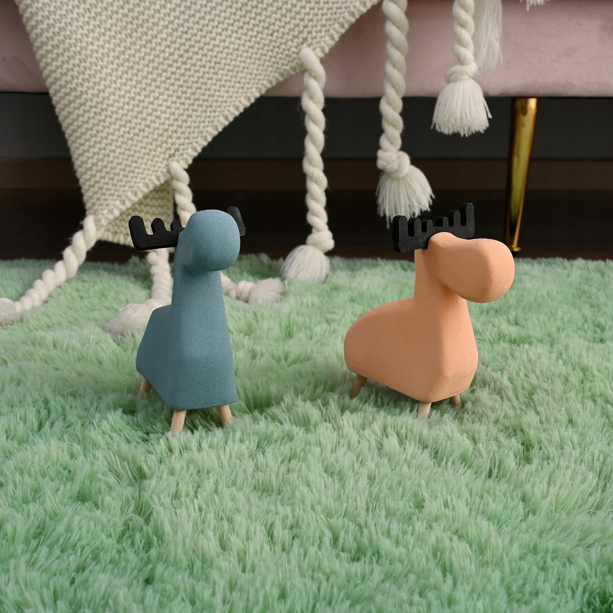 Nursery Decor Area Rug Fuzzy Carpet for Kids Children Play Mat