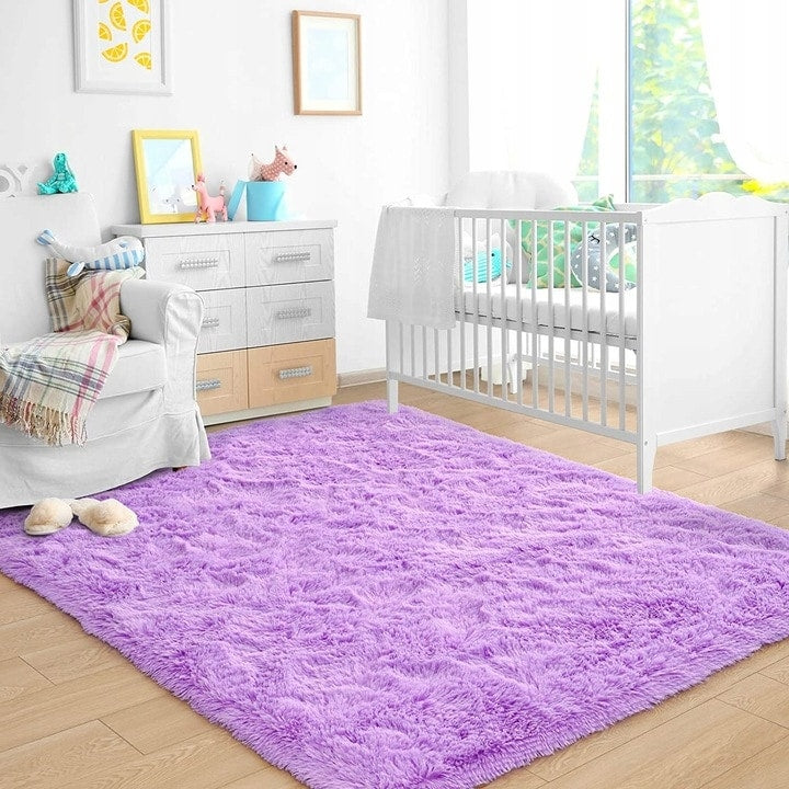 Nursery Decor Area Rug Fuzzy Carpet for Kids Children Play Mat