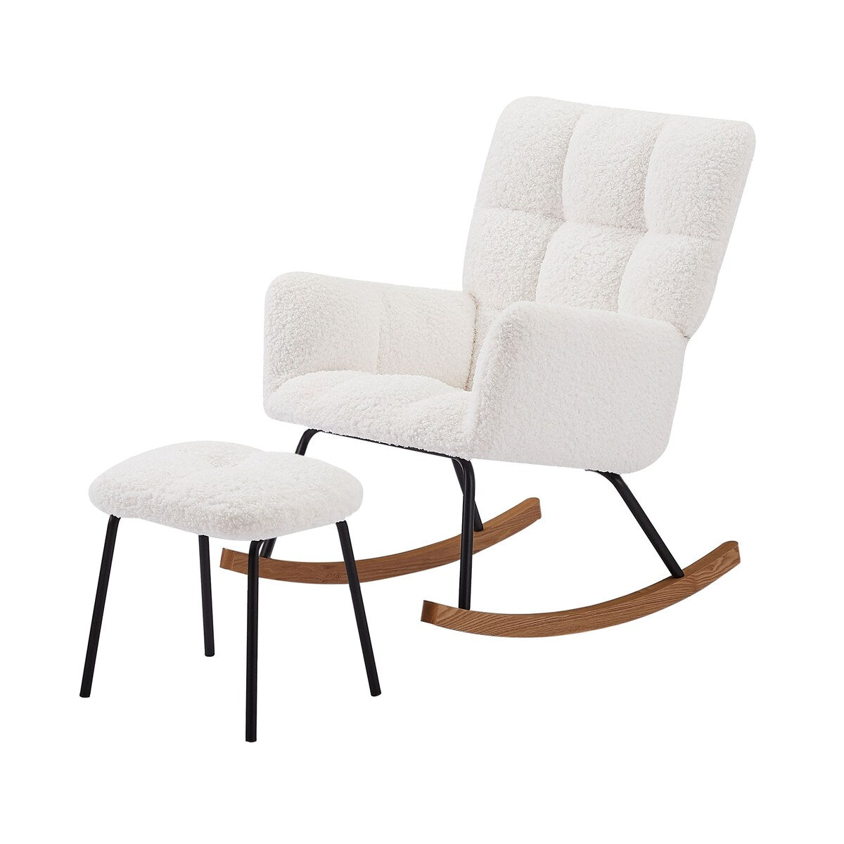 Nursery Rocking Chair Armchair with Soft Seat and High Backrest - 28.34"L * 25.98"W * 37.79"H