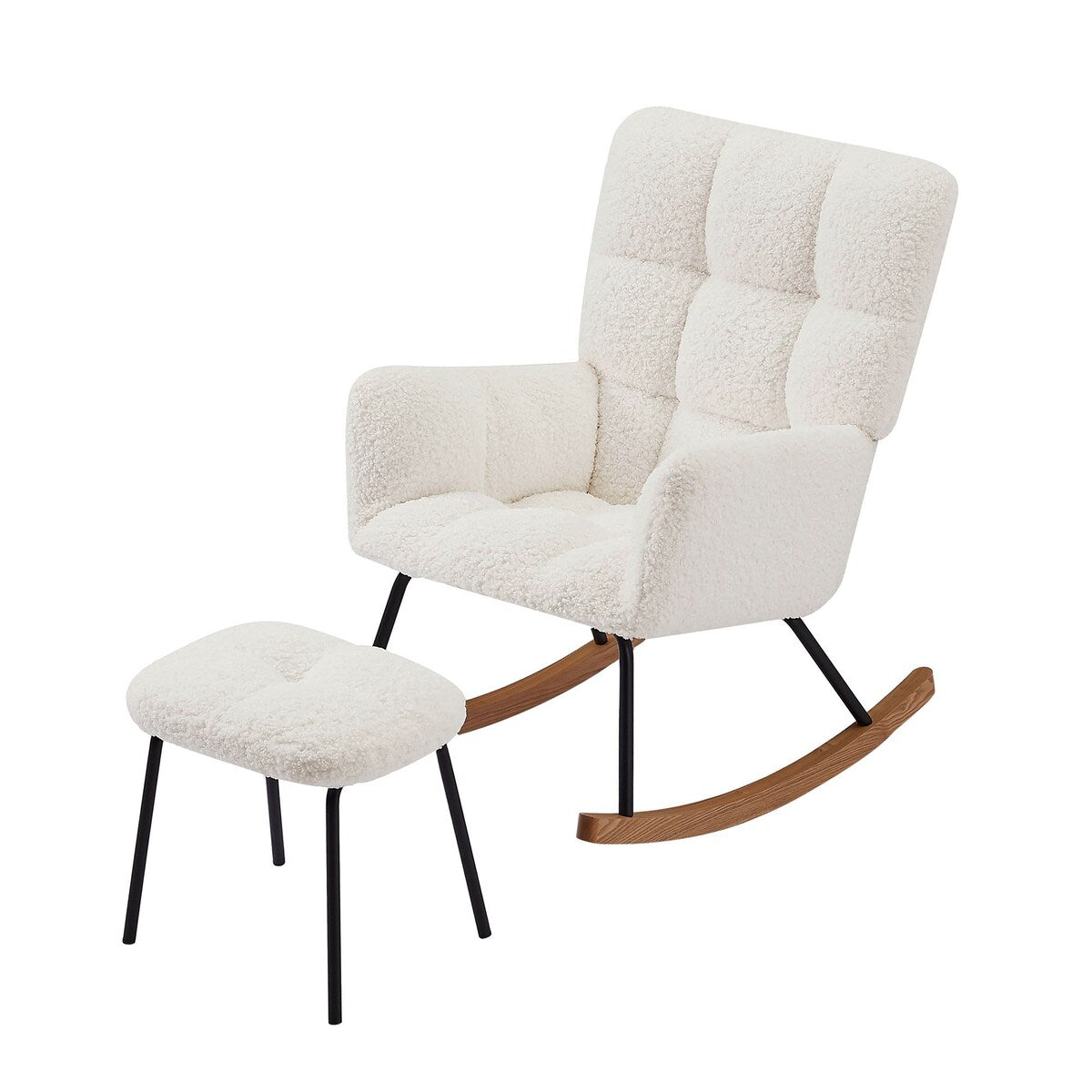 Nursery Rocking Chair Armchair with Soft Seat and High Backrest - 28.34"L * 25.98"W * 37.79"H