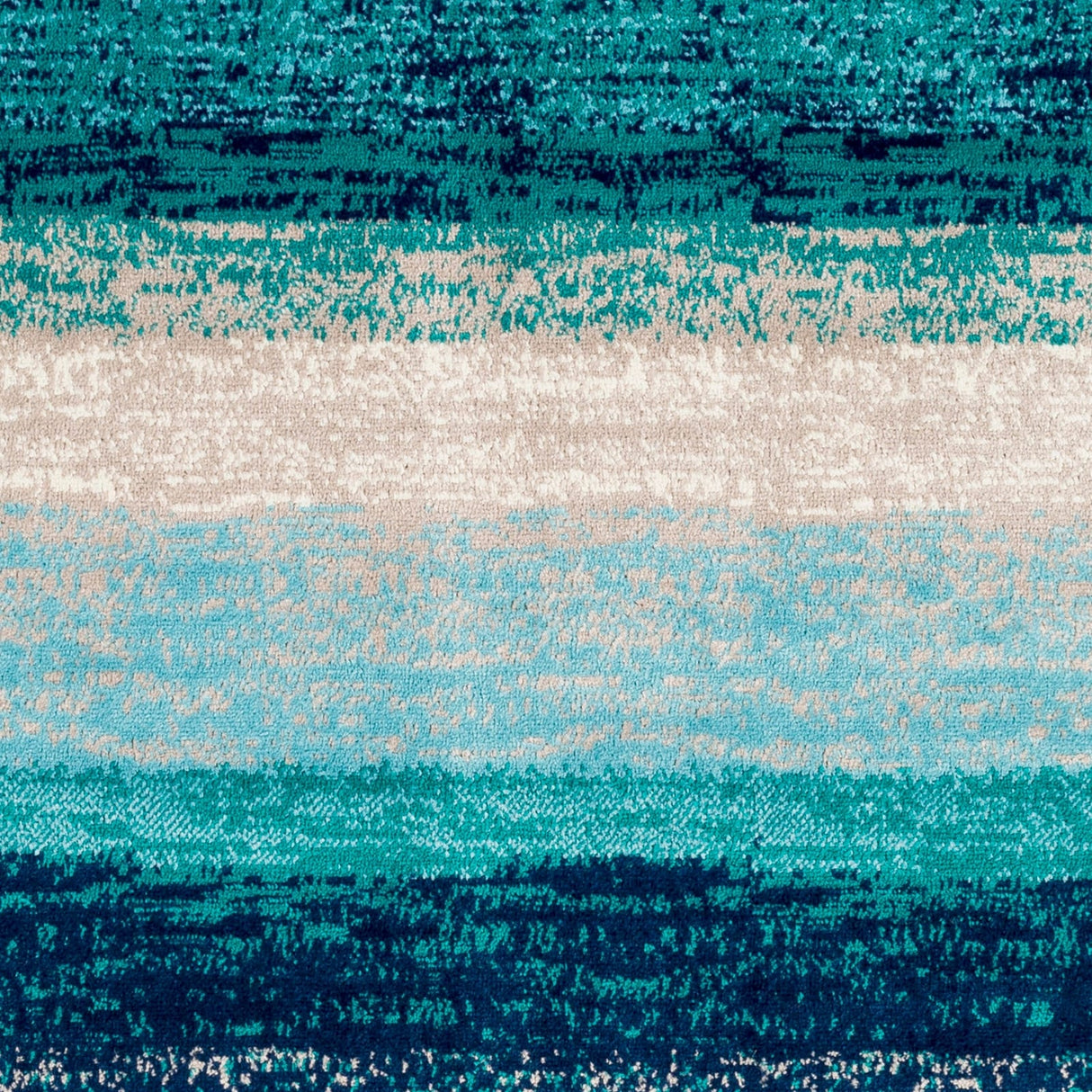 Nurzhan Teal Contemporary Striped Area Rug - 5'3" x 7'6"