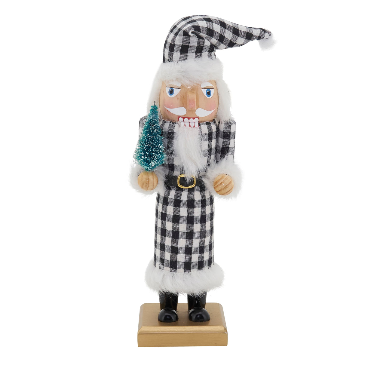 Nutcracker Decoration With Buffalo Plaid Design