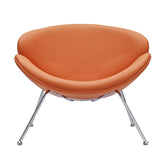 Nutshell Orange Vinyl Mid-century Style Lounge Chair