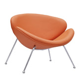 Nutshell Orange Vinyl Mid-century Style Lounge Chair