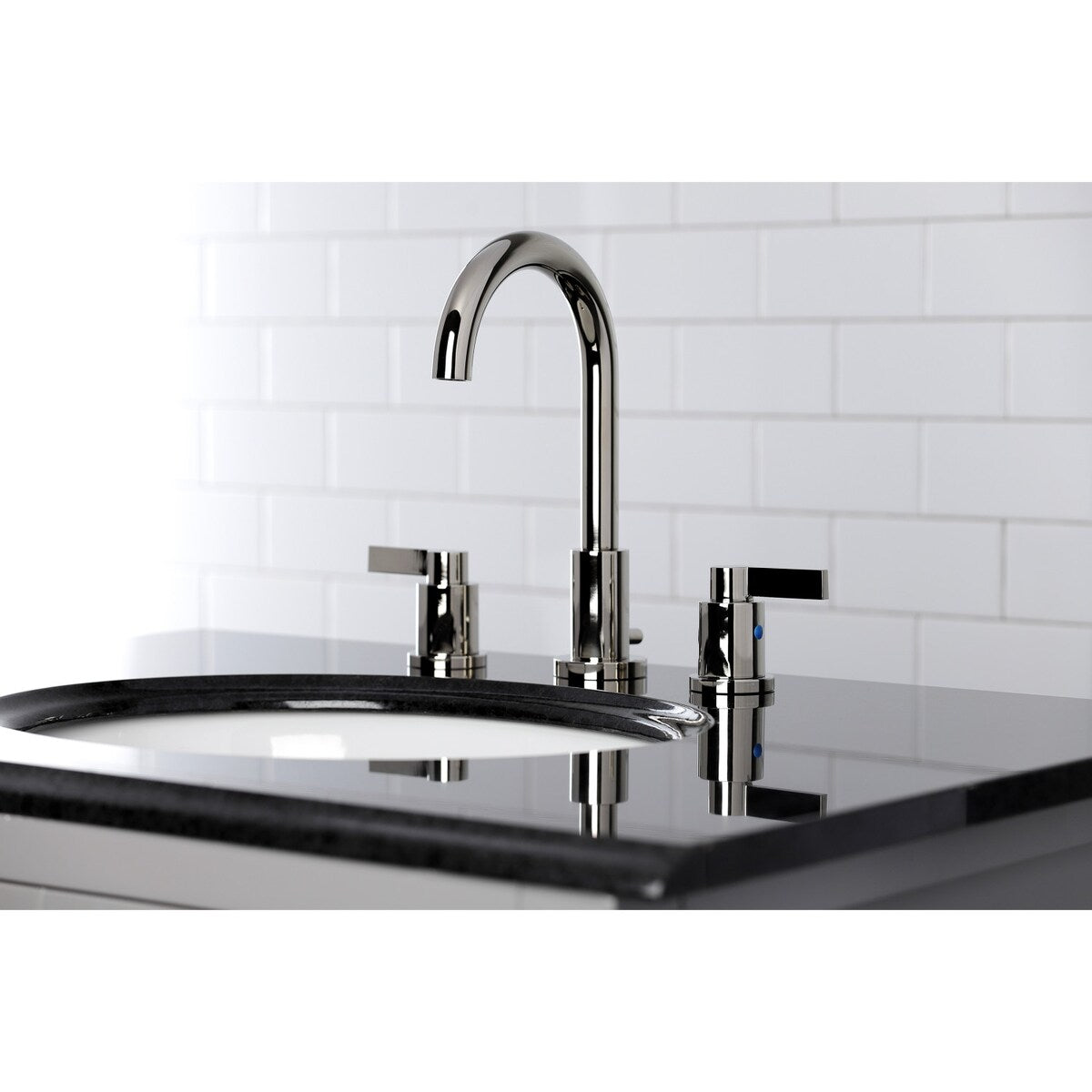 Kingston Brass NuvoFusion Two-Handle 3-Hole Deck Mount Widespread Bathroom Faucet