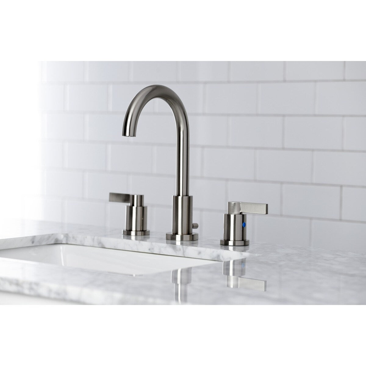 Kingston Brass NuvoFusion Two-Handle 3-Hole Deck Mount Widespread Bathroom Faucet