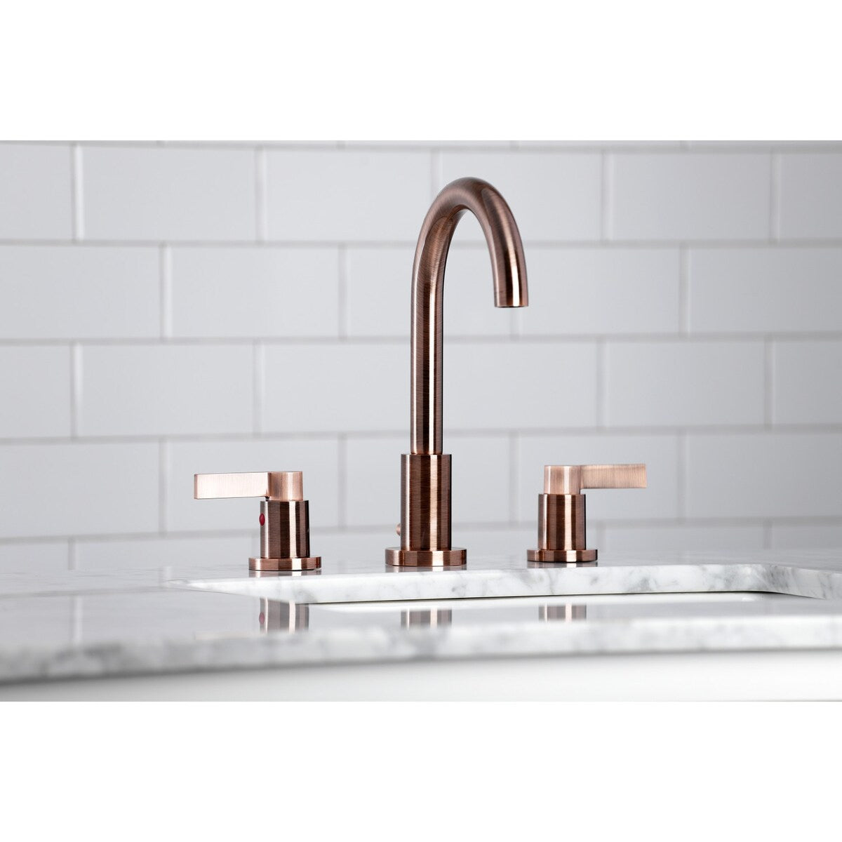 Kingston Brass NuvoFusion Two-Handle 3-Hole Deck Mount Widespread Bathroom Faucet