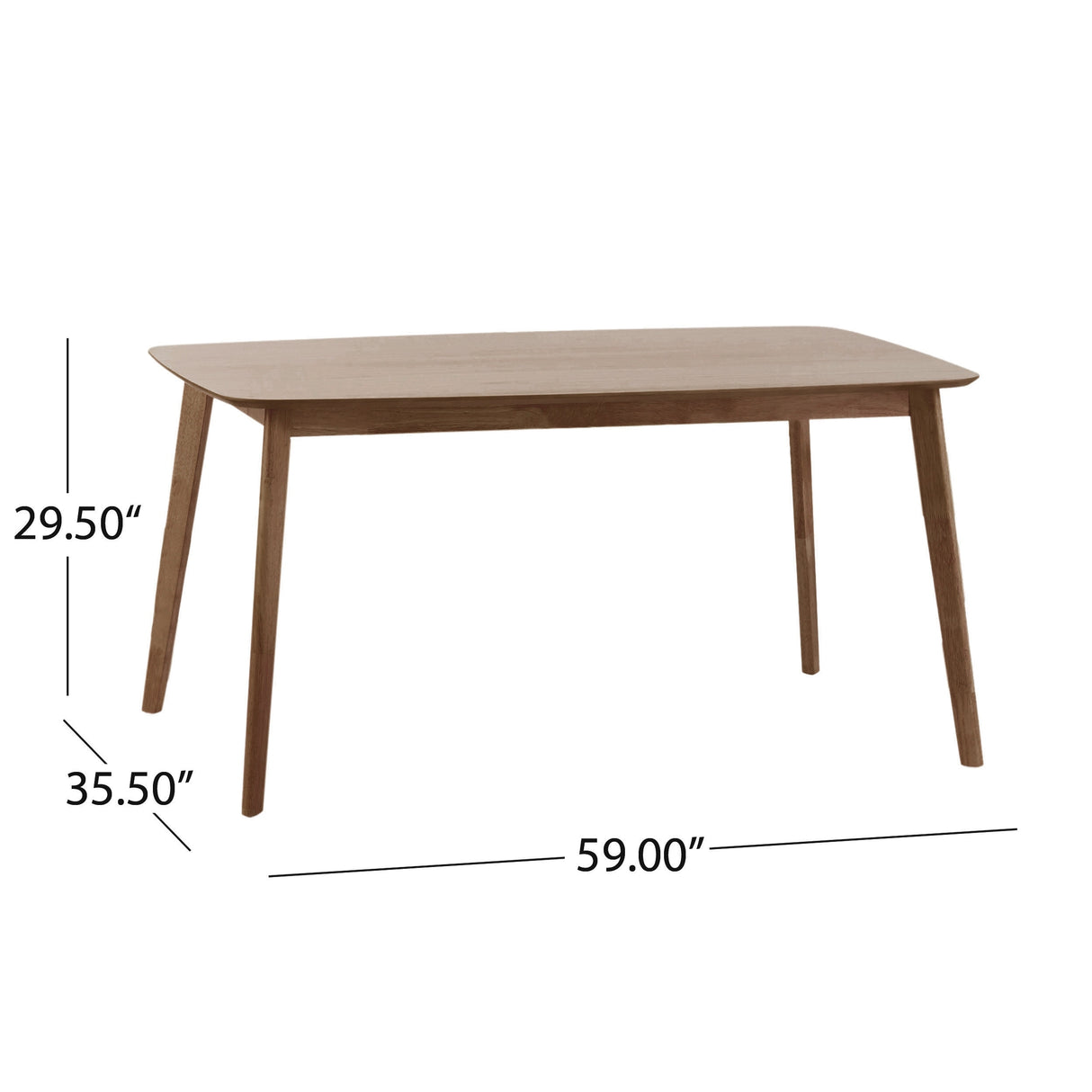 Nyala Natural Walnut Finish Wood Dining Table by Christopher Knight Home - N/A