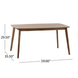Nyala Natural Walnut Finish Wood Dining Table by Christopher Knight Home - N/A