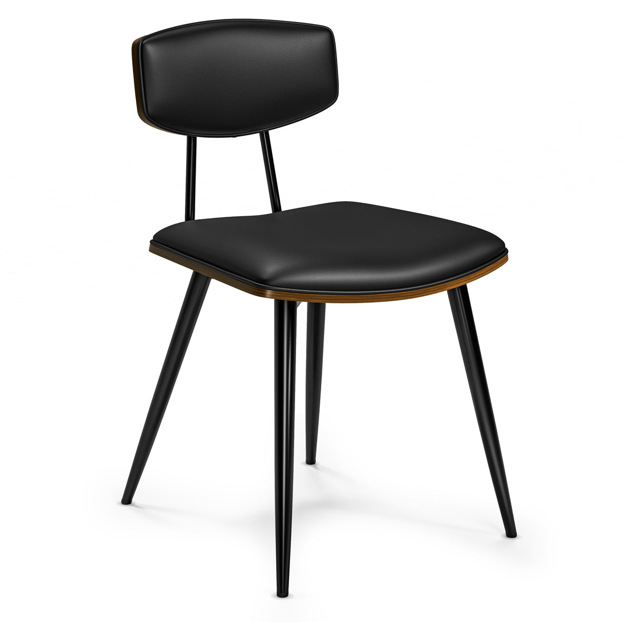 Nyla Mid Century Modern Dining Chair (Set of 2) in Vegan Faux Leather - 20.5" D x 19.3" W x 31"H