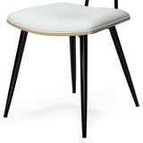 Nyla Mid Century Modern Dining Chair (Set of 2) in Vegan Faux Leather - 20.5" D x 19.3" W x 31"H